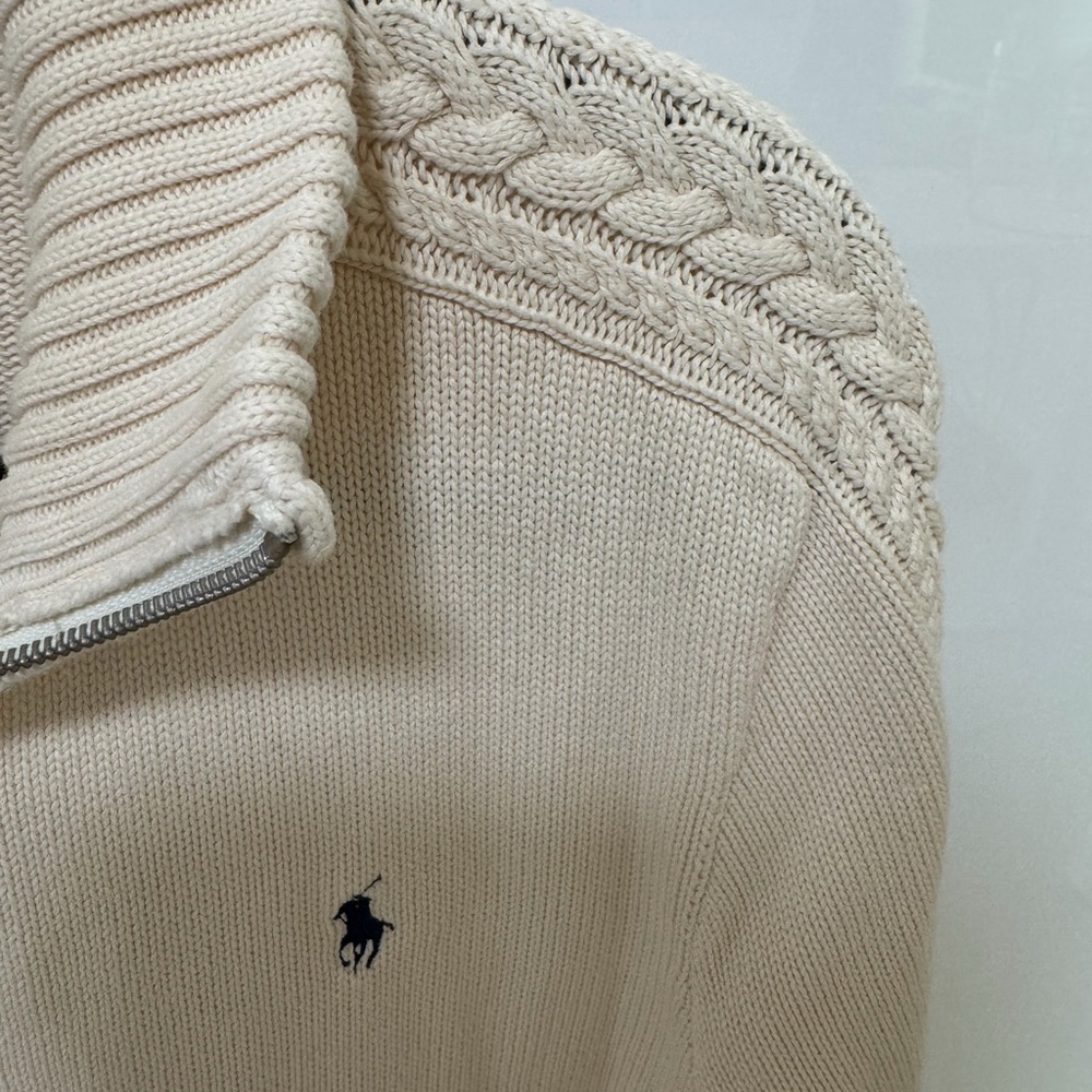 🤍 Ralph Lauren Sport Cream Cable-Knit Zip-Up Sweater 🤍 - Picture 7 of 10